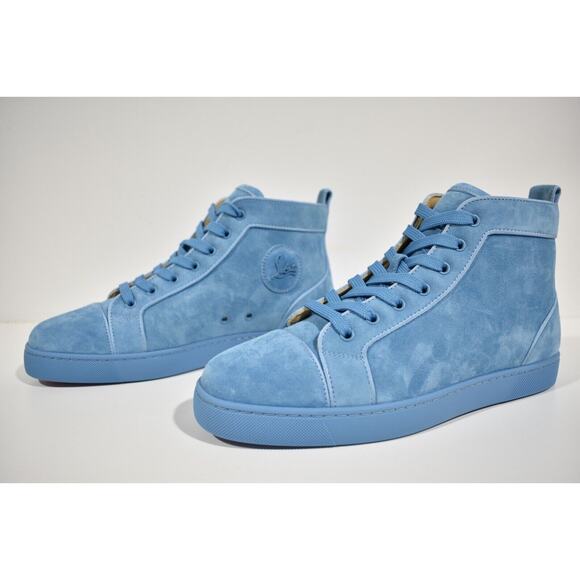 Christian Louboutin Louis Orlato Flat Panorama Blue High Top Sneaker 44.5 11.5 - Picture 10 of 12